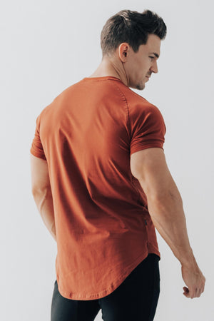 Curved Scoop Hem Tee Brick