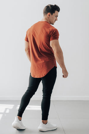 Curved Scoop Hem Tee Brick