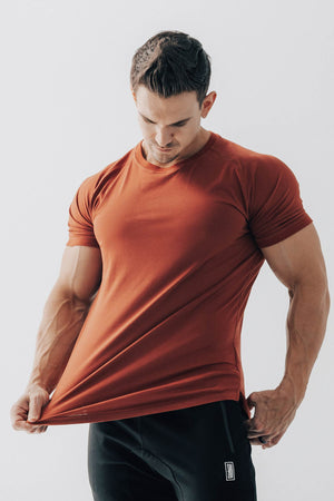 Curved Scoop Hem Tee Brick