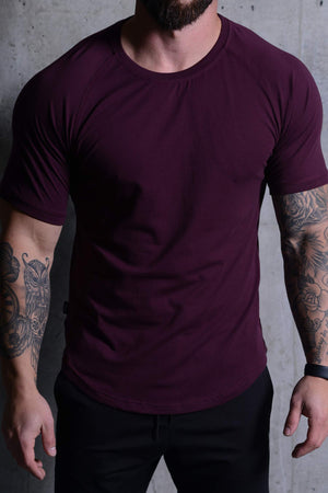 Curved Scoop Hem Tee Merlot