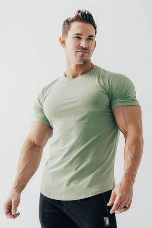 Curved Scoop Hem Tee Leaf