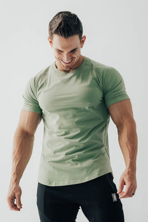 Curved Scoop Hem Tee Leaf