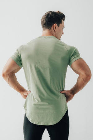 Curved Scoop Hem Tee Leaf