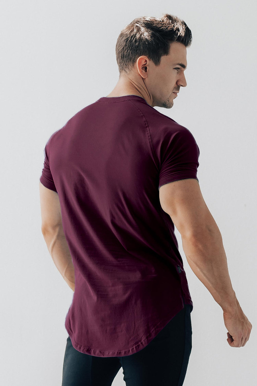 Curved Scoop Hem Tee Merlot