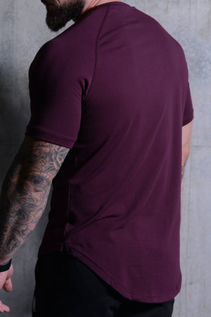 Curved Scoop Hem Tee Merlot