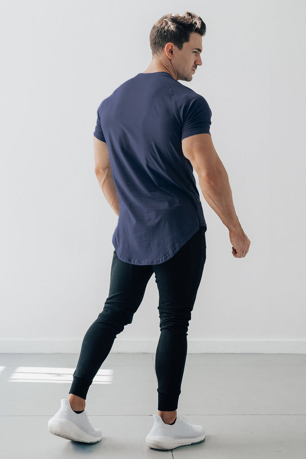 Curved Scoop Hem Tee Navy