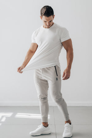 Curved Scoop Hem Tee White