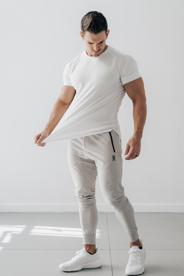 Curved Scoop Hem Tee White