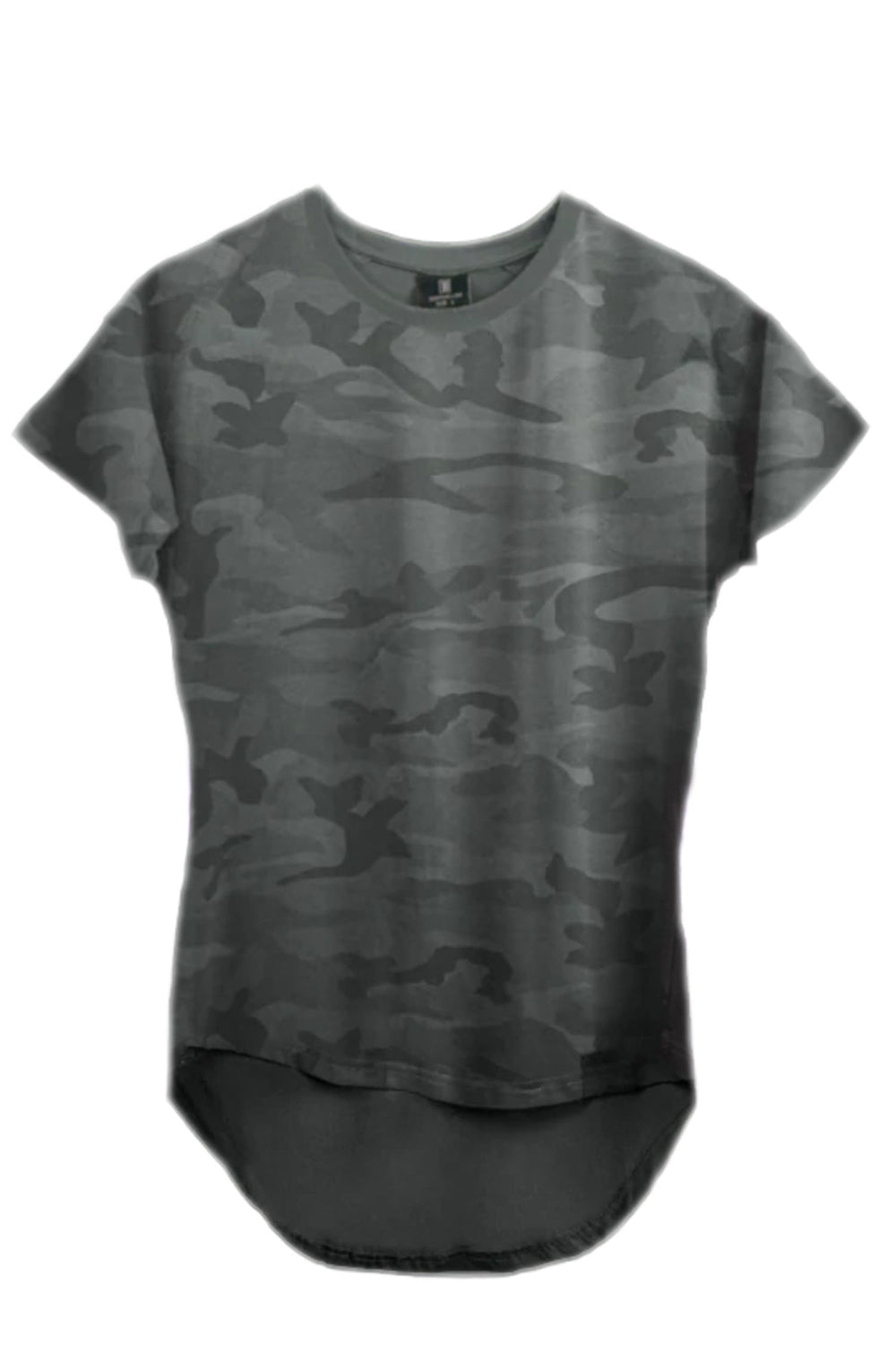Scoop Shoulder Hem Tee Dark Camo