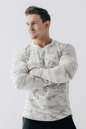 Scoop Long Sleeve White Camo