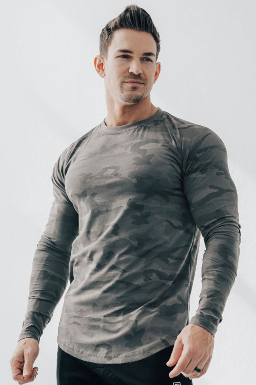 Split Hem Long Sleeve Dark Camo