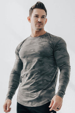 Split Hem Long Sleeve Dark Camo