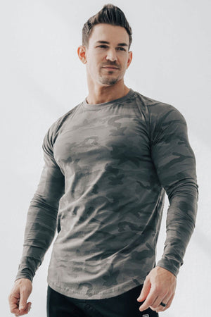 Split Hem Long Sleeve Dark Camo