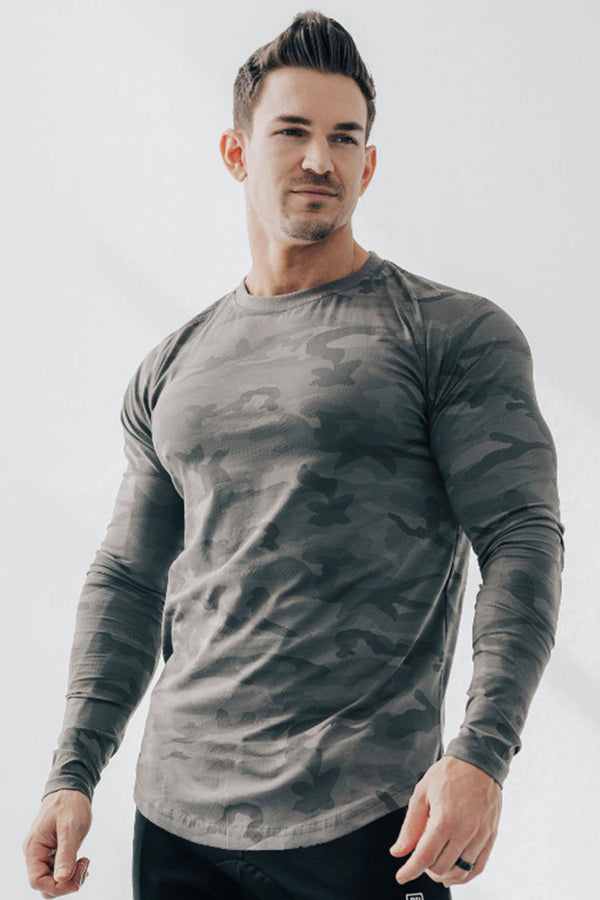 Split Hem Long Sleeve Dark Camo