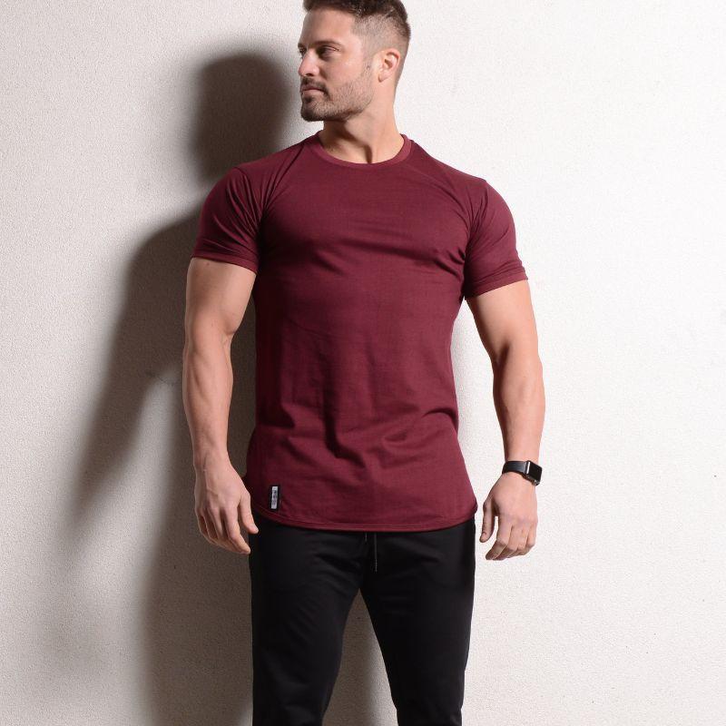 Men's Curved Hem T-Shirt with Kings Gym Logo Shoulder Tape