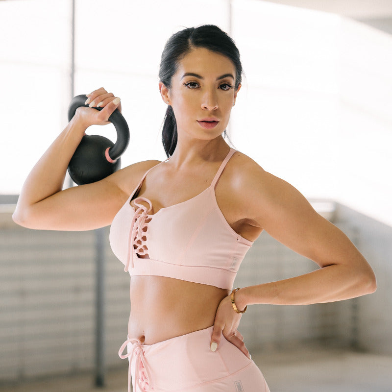Cinched Scoop Bra Pink Sand