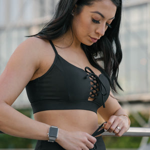 Cinched Scoop Bra Midnight