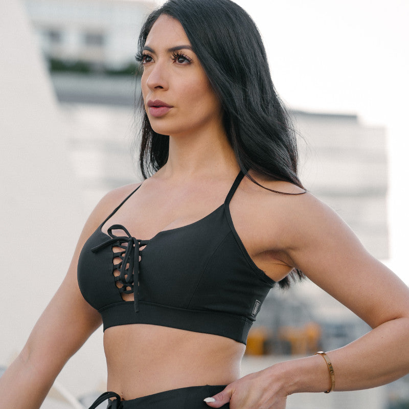 Cinched Scoop Bra Midnight