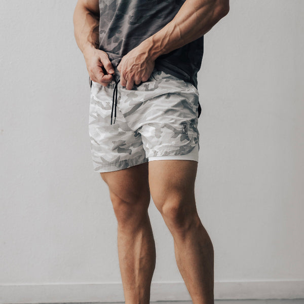 Mens white on sale camo shorts