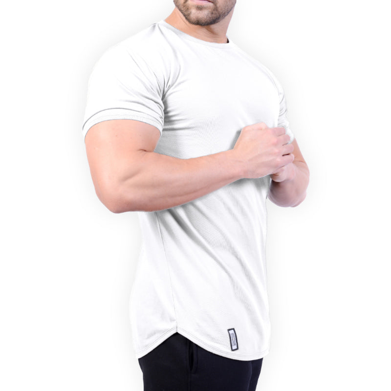 CRVFT  Men's Curved Hem T-Shirt (White)